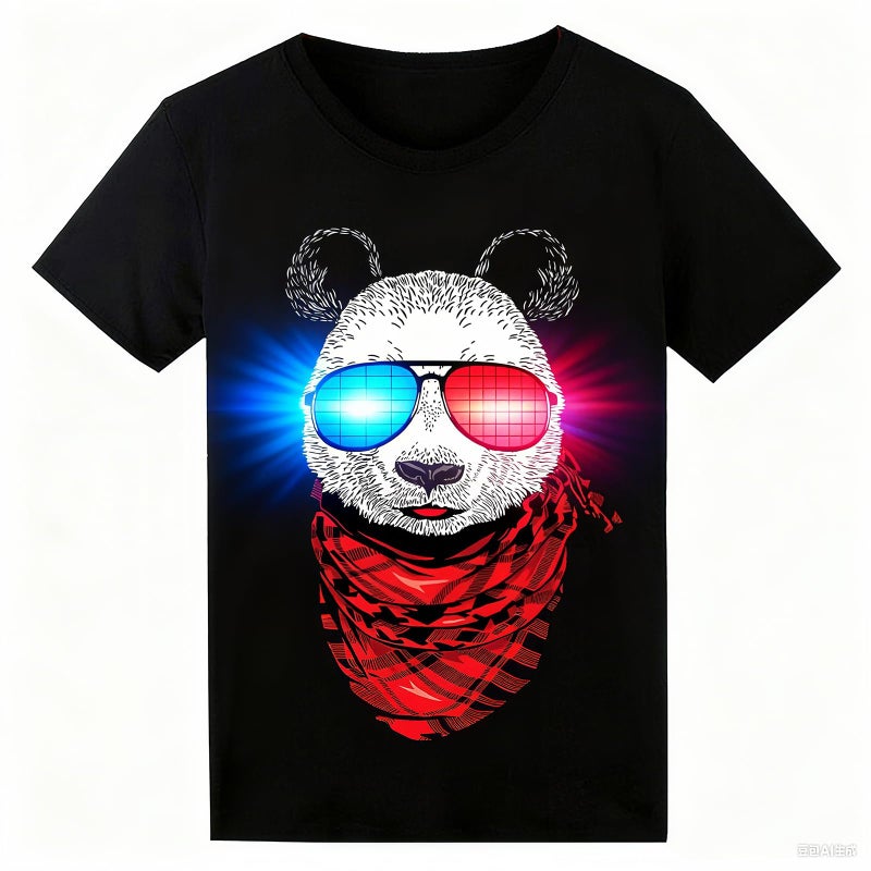 SOOoEC Sound Activated LED T-Shirt, Glow in The Dark Light Up Shirt for Men, Neon Shirt for Rave, Glow Party, Concert, Halloween - Image 1